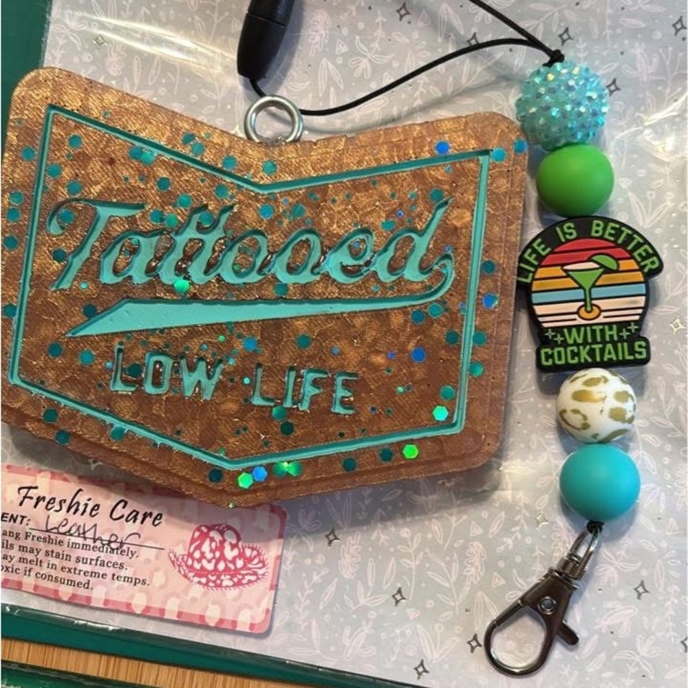 Tattooed Low Life FRESHIE.. scent: LEATHER.. comes with this CUTE fresher clip!!